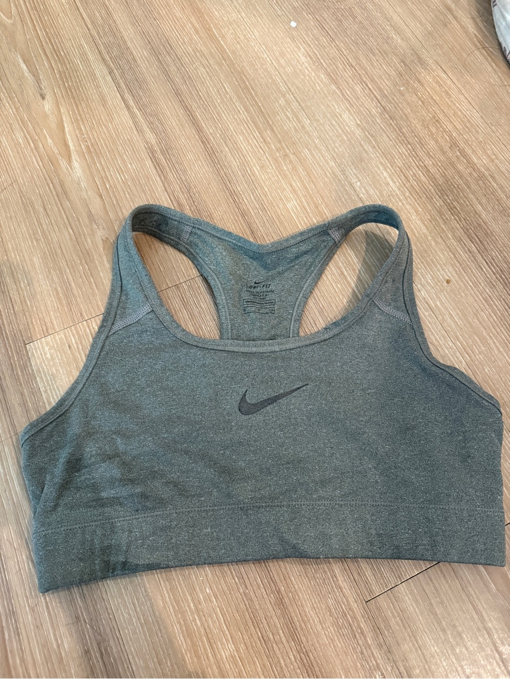 Nike Women's Dark Gray Racerback Dri-FIT Sports Bra